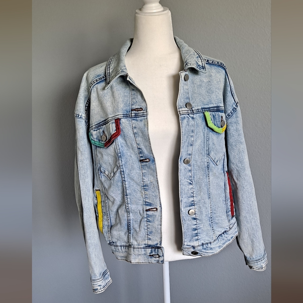 Hand Painted Jean Jacket - Picture 3 of 6